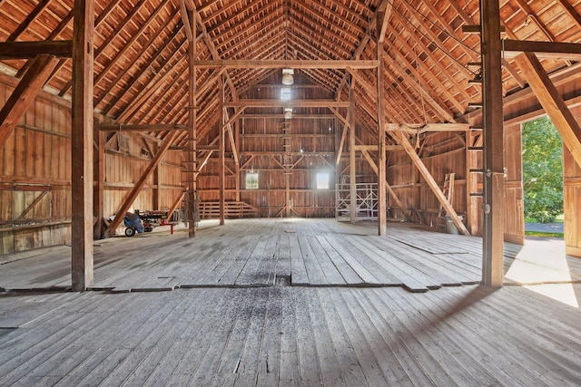 view of unfinished attic