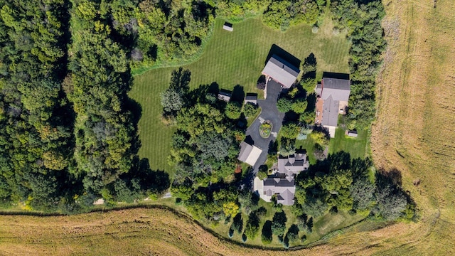 bird's eye view with a rural view