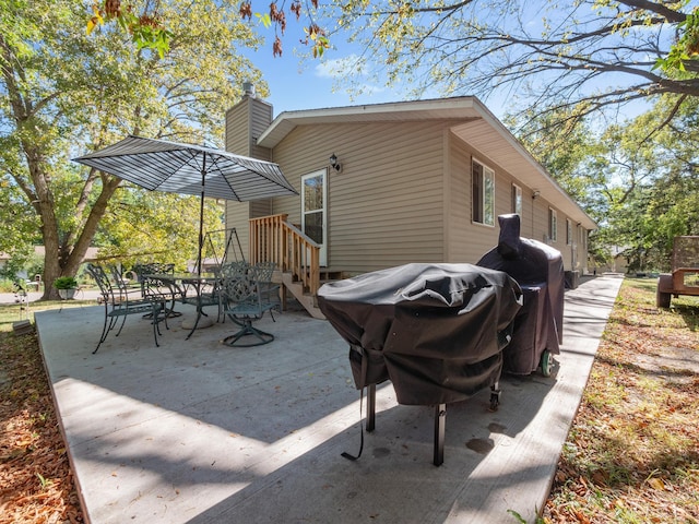 view of patio / terrace featuring a grill