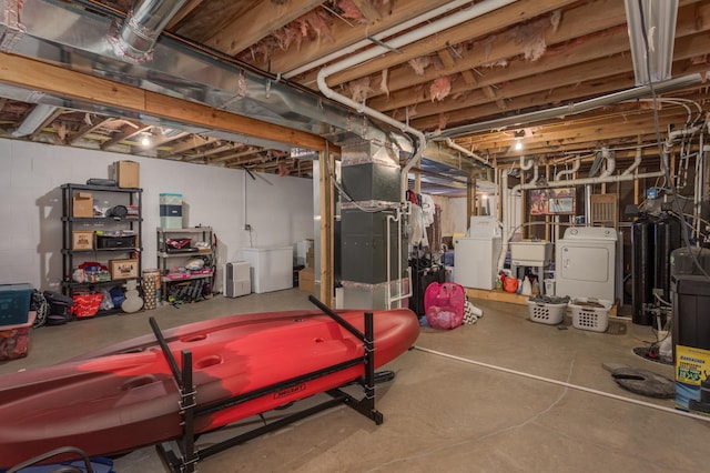 11421 Abby Ln NW, Alexandria, MN 56308 - unfinished basement featuring washing machine and dryer and a sink