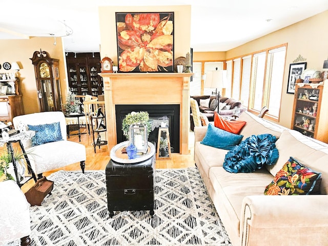 living room featuring wood-type flooring