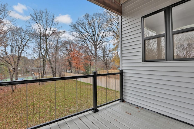 deck with a yard
