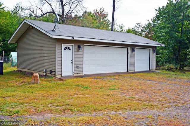 view of garage