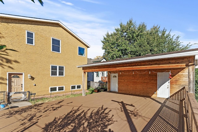 exterior space featuring a deck