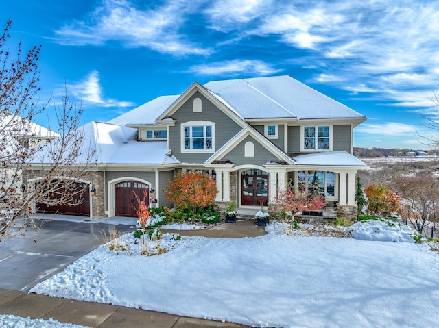 craftsman-style house with a garage