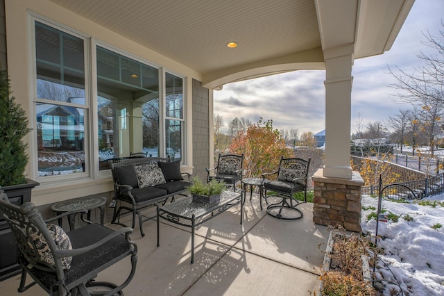 view of patio / terrace with an outdoor living space