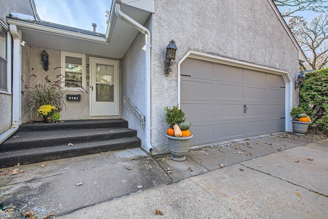 entrance to property with a garage