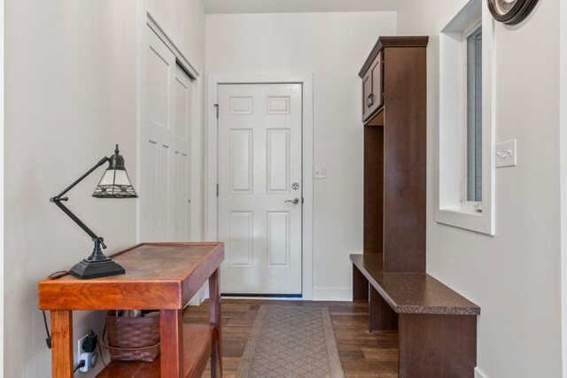 646 Shardlow Pl NE, Byron, MN 55920 - mudroom with baseboards and dark wood-type flooring