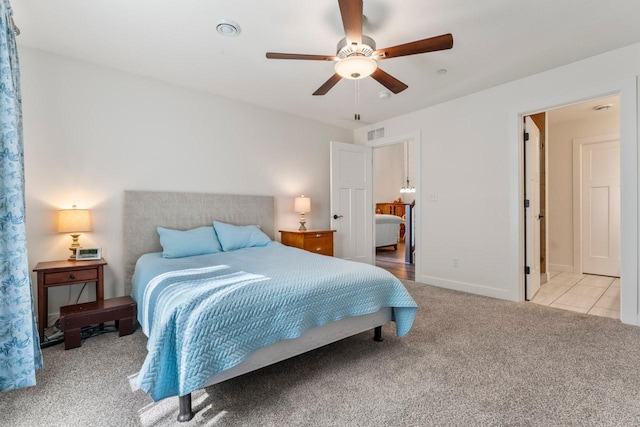 646 Shardlow Pl NE, Byron, MN 55920 - carpeted bedroom with baseboards, a ceiling fan, and visible vents