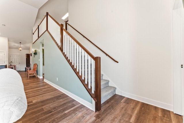 646 Shardlow Pl NE, Byron, MN 55920 - staircase featuring wood finished floors and baseboards