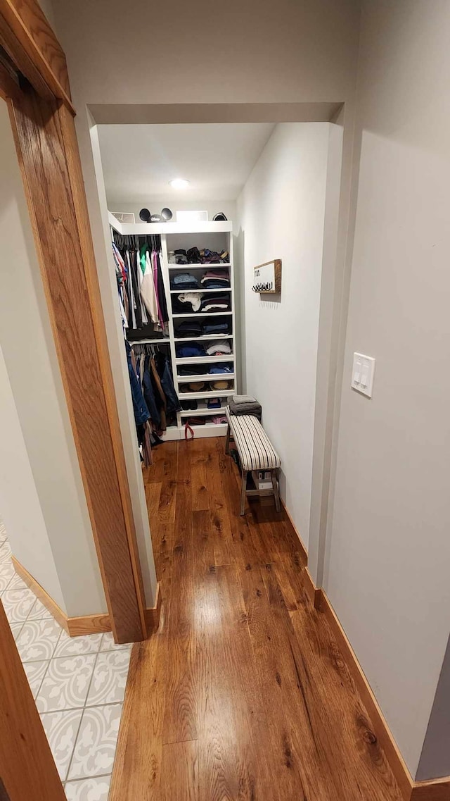 hall featuring hardwood / wood-style flooring