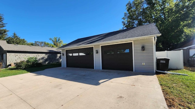 view of garage