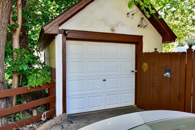 garage with wooden walls