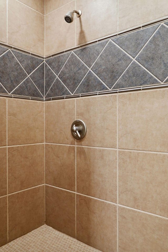 details with a tile shower