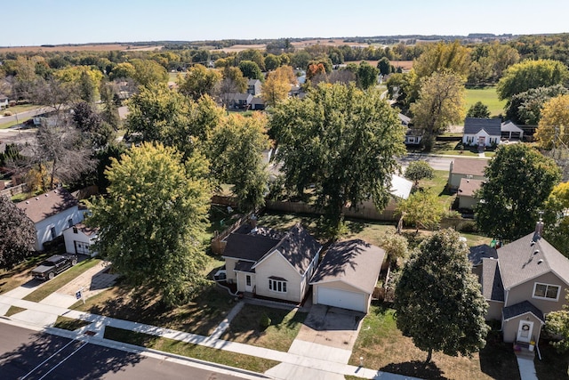aerial view with a residential view