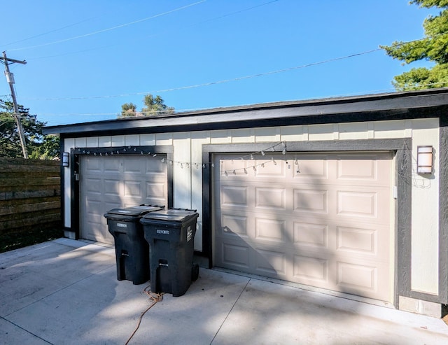 view of garage