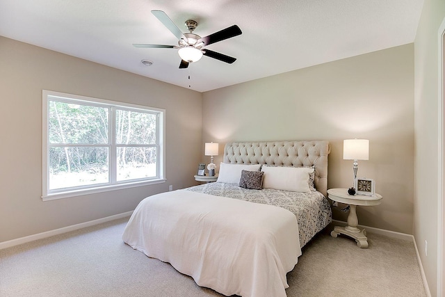 bedroom with carpet and ceiling fan