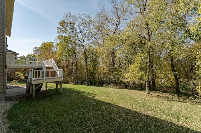 view of yard featuring a deck