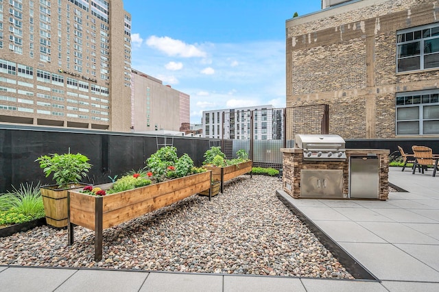 view of patio / terrace featuring grilling area and exterior kitchen