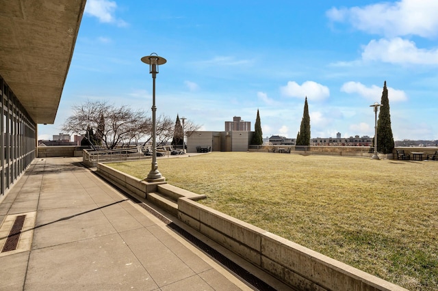 exterior space featuring a lawn