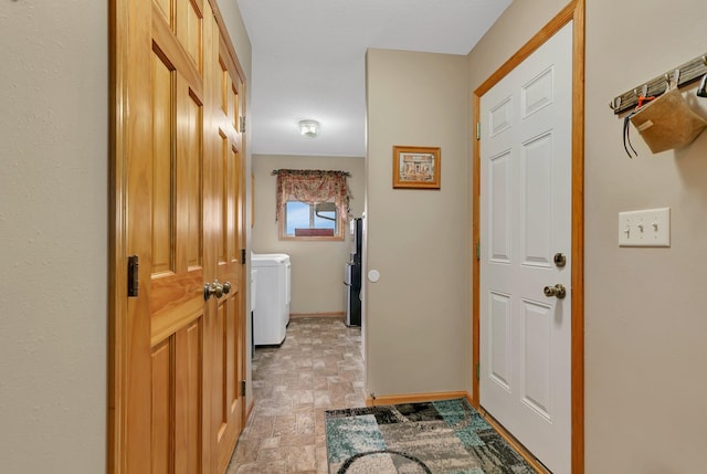 interior space with washer / clothes dryer