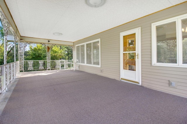 view of unfurnished sunroom