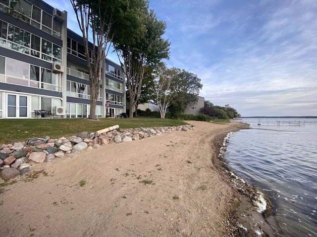 view of property's community with a water view