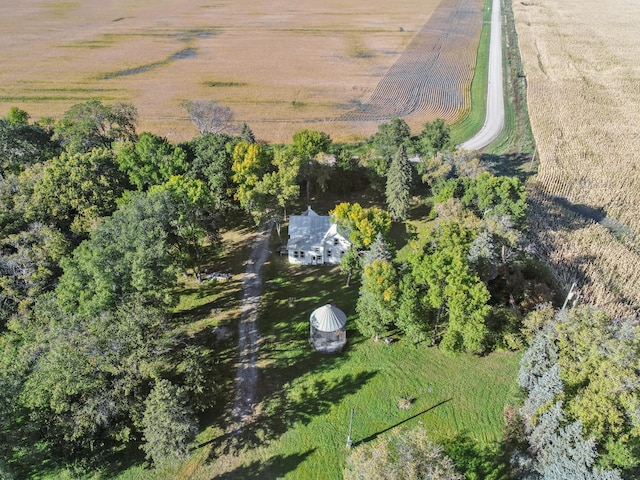 aerial view with a rural view