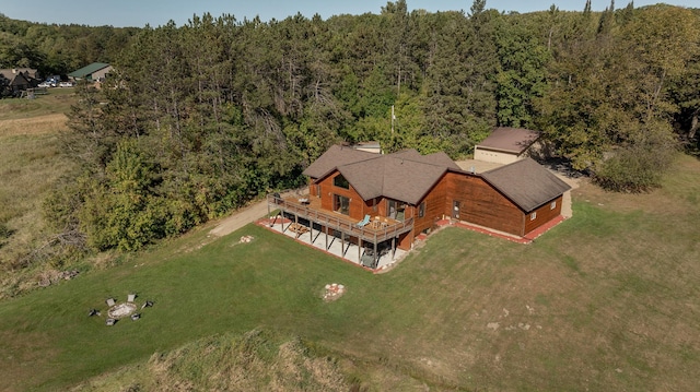 17453 Riverview Pl, Merrifield, MN 56465 - view from above of property with a forest