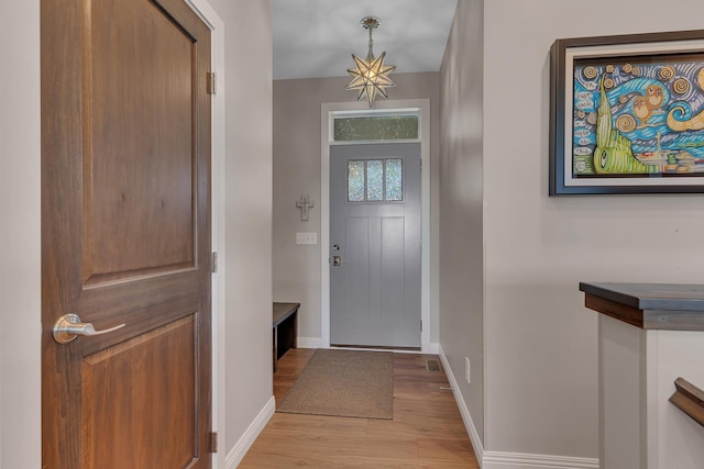 foyer featuring light hardwood / wood-style flooring