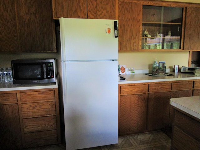 kitchen with white refrigerator