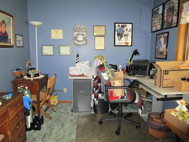 view of carpeted office