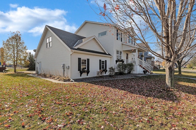 exterior space featuring a front lawn