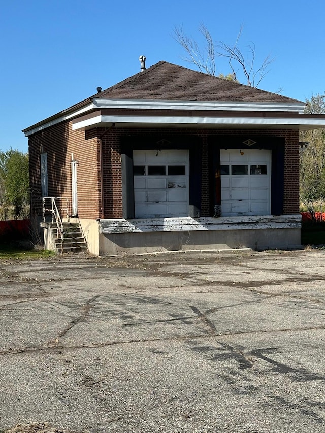 view of garage