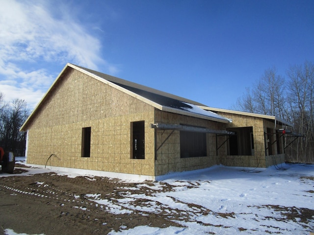 view of snow covered exterior