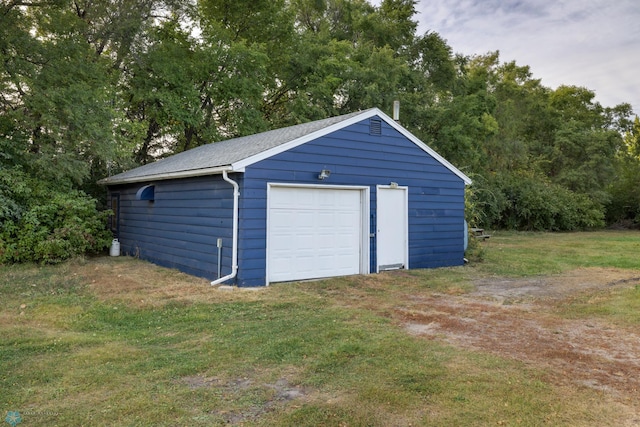 garage with wooden walls