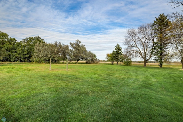 view of yard with a rural view