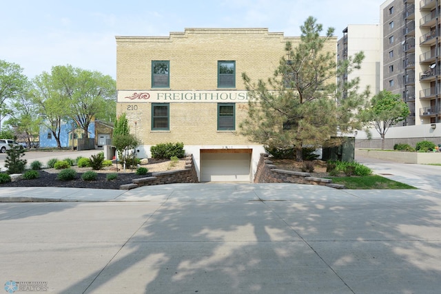 view of building exterior with a garage