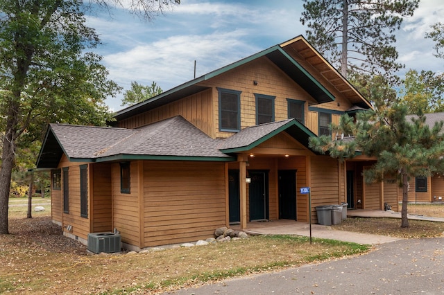 view of front of home with central AC