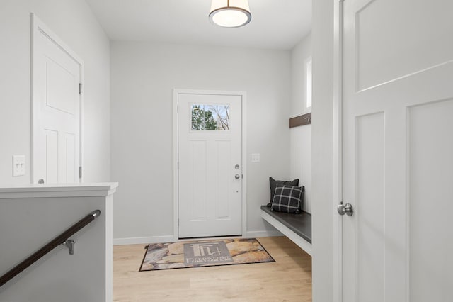 foyer entrance featuring wood-type flooring