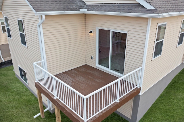 deck with a lawn