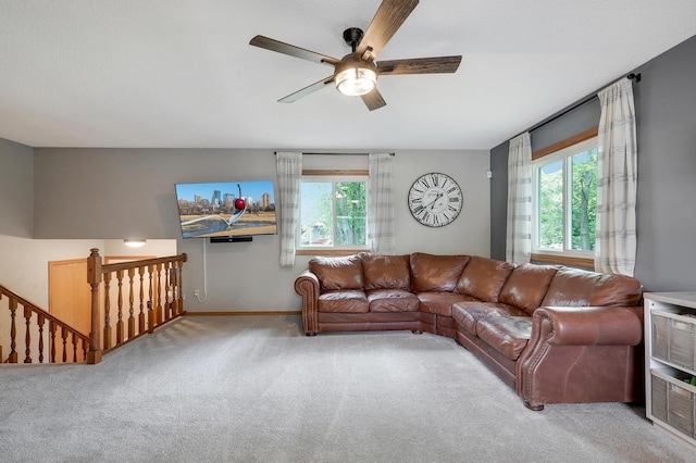 104 Craig Ln, Monticello, MN 55362 - carpeted living room featuring plenty of natural light and a ceiling fan