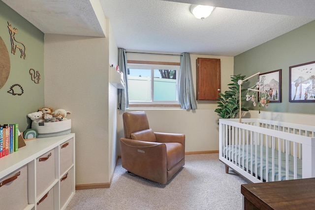 104 Craig Ln, Monticello, MN 55362 - bedroom with a crib, light carpet, and a textured ceiling
