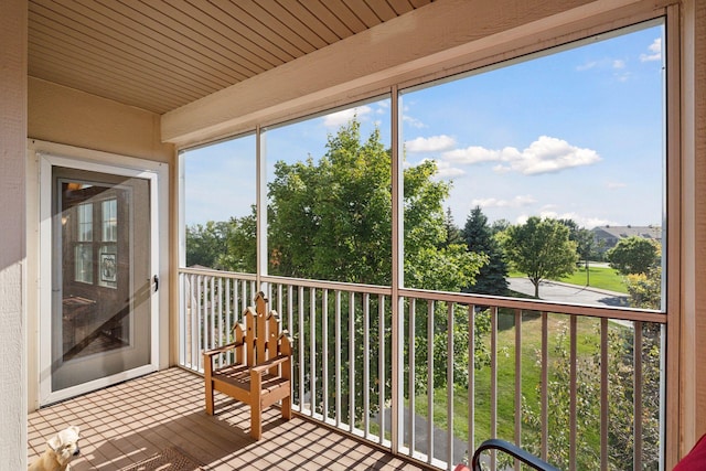 view of unfurnished sunroom