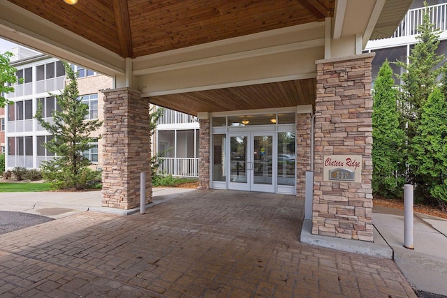 view of patio / terrace featuring french doors