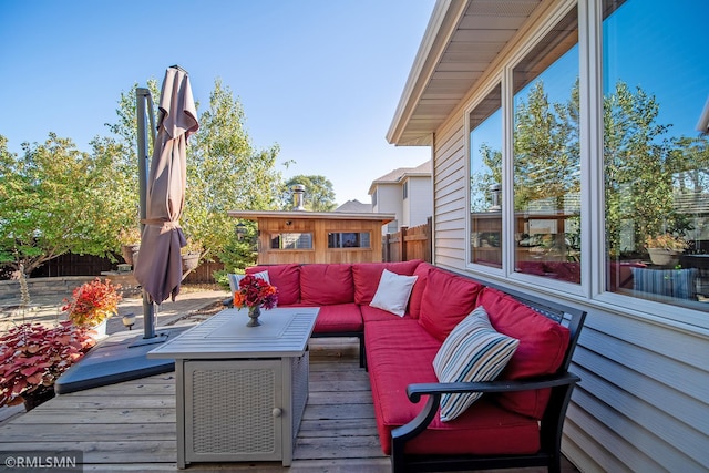 view of wooden deck