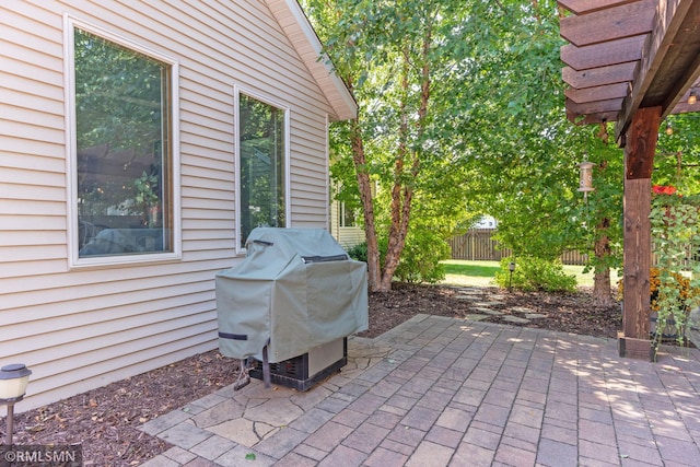 view of patio featuring area for grilling