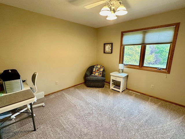 view of carpeted office