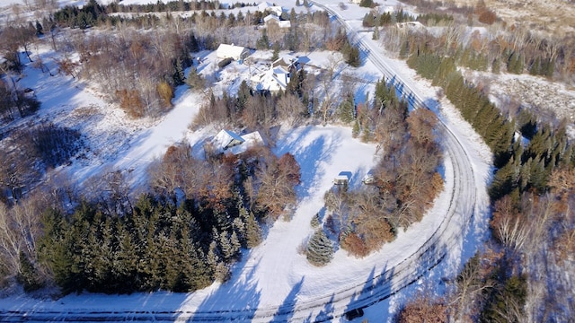 view of snowy aerial view