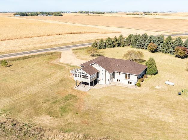 aerial view with a rural view